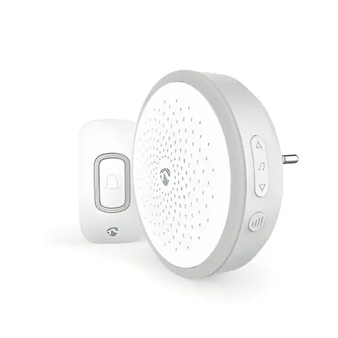 Nedis Bezdrátový zvonek bílá / Bezdrátový zvonek / 220 - 250 V AC / 1x CR2032 / 150 m / 60 melodií