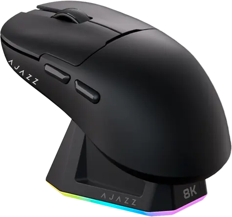Ajazz AJ159 PRO černá / Bezdrátová herní myš / PixArt PAW3395 / 26000 DPI / 8000 Hz / dokovací stanice