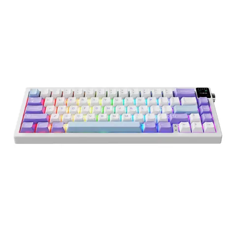 Ajazz AK650 Dream Weaver fialovo-bílo-modrá / Herní klávesnice / mechanická / RGB / 65% / drátová