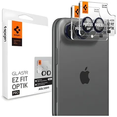 Spigen Optik Pro EZ Fit černá / Ochranné sklo fotoaparátu / Apple iPhone Duo / 2 ks