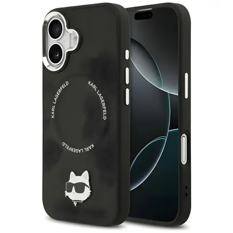Karl Lagerfeld Choupette Pin černá / Zadní kryt / MagSafe / iPhone 17