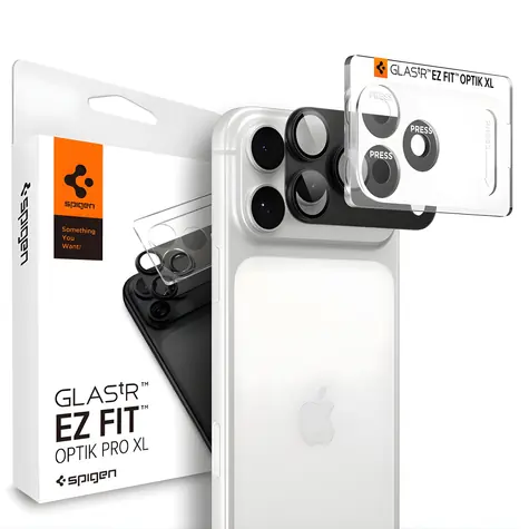 Spigen Optik Pro XL EZ Fit tmavě šedá / Ochranné sklo fotoaparátu / Apple iPhone 18 Pro