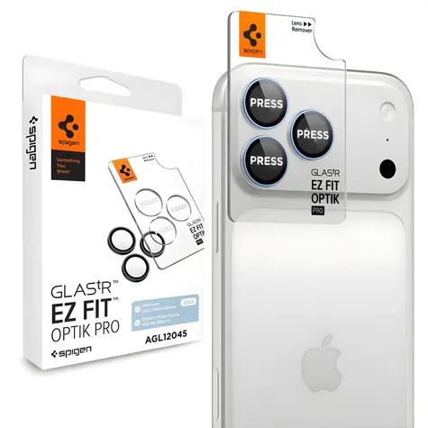 Spigen Optik Pro EZ Fit světle modrá / Ochranné sklo fotoaparátu / Apple iPhone 18 Pro, 18 Pro Max / 2 ks