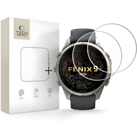 Tech-Protect Glass Fit+ sklo pro Garmin Fenix 9 Pro 47mm čiré / Ochranné tvrzené sklo