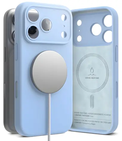 Ringke Silicone MagSafe iPhone 18 Pro Max světle modrá / Kryt / Silikon / MagSafe