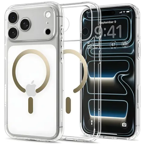 Spigen Ultra Hybrid Mag zlatá / Ochranný kryt / Apple iPhone 18 Pro/17 Pro / MagSafe