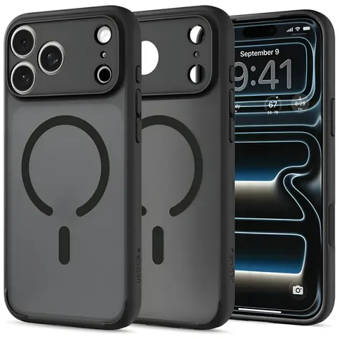 Spigen Ultra Hybrid Mag frost black / Ochranný kryt / Apple iPhone 18 Pro/17 Pro / MagSafe