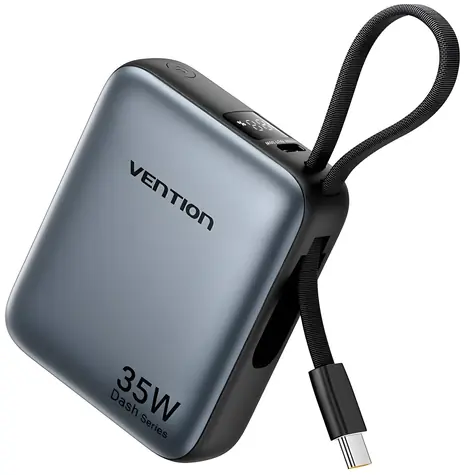 Vention FHEH0 šedá / Powerbanka / 10000 mAh / USB-C / PD 35 W