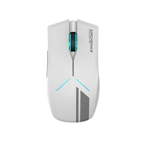 Machenike M721 bílá / Bezdrátová herní myš / 10000 DPI / RGB podsvícení