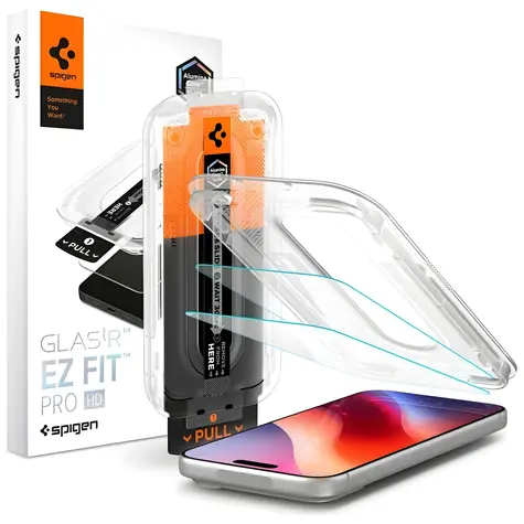 Spigen Glas.TR EZ FIT PRO HD / Ochranné sklo / čiré / 9H / 2 ks / Apple iPhone 18 Pro, 17 Pro, 17, 16 Pro