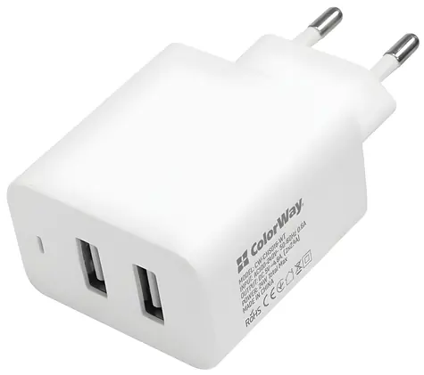 Colorway Síťová nabíječka / Nabíječka / 2x USB / 100-240V