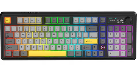 Ajazz AK980 V2 / Herní klávesnice / mechanická / Gift Switch V2 / USB-C / Bluetooth / 2.4 GHz / RGB