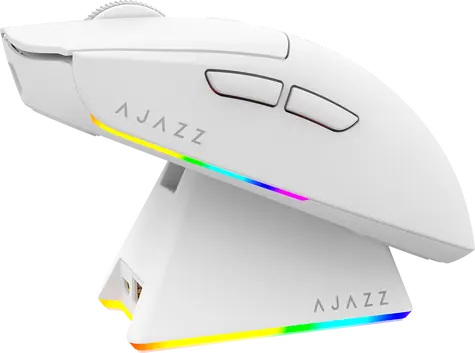 Ajazz AJ139 V2 MC bílá / Bezdrátová herní myš / PixArt PAW3311 / 12 000 DPI / 2,4 GHz / Bluetooth / 1000 Hz