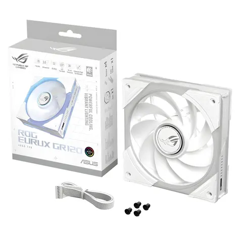 ASUS ROG Eurux GR120 bílá / Ventilátor / 120 mm / ARGB / Reverzní / 1 ks