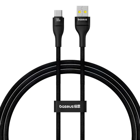 Baseus Flash 2 černá / Kabel / USB-A (M) - USB-C (M) / 100W / 1 m