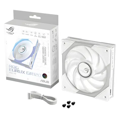 ASUS ROG Eurux GR120 ARGB bílá / Ventilátor / 120 mm / 2600 RPM / 85 CFM / 33 dB