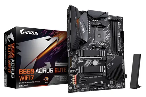 Gigabyte B550 AORUS ELITE WiFi7 / Základní deska / AM4 / 4x DDR4 / Wi-Fi 7 / ATX