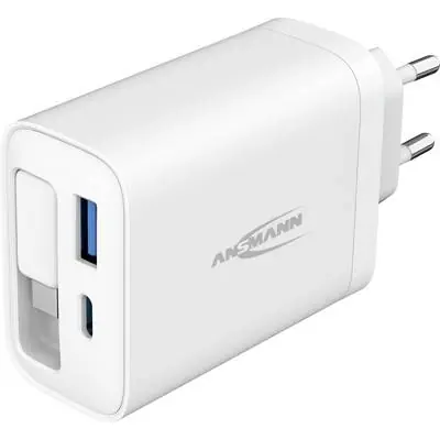 Ansmann Home Charger 230PD bílá / Nabíjecí adaptér / 1x USB-C + 1x USB-A / 30 W / s kabelem USB-C / PD / QC