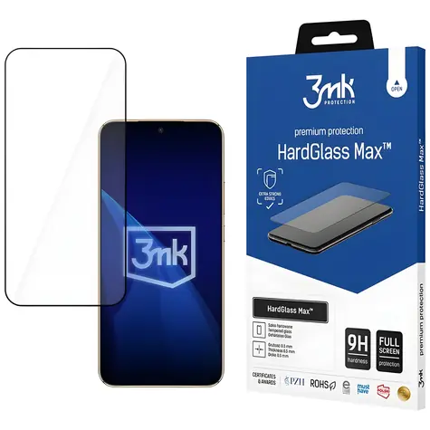 3mk HardGlass Max černá pro Honor Magic8 Lite / Tvrzené sklo / 9H / 0,3 mm