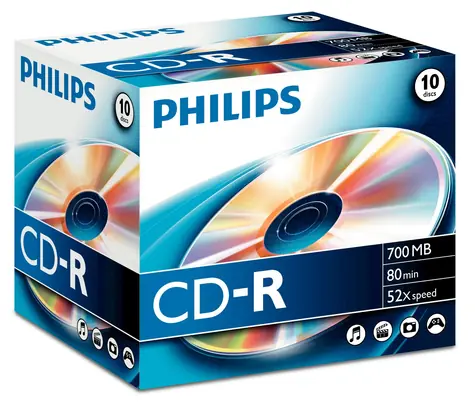 Philips CD-R 700MB / Optický disk / 52x / 80 min / Jewel case