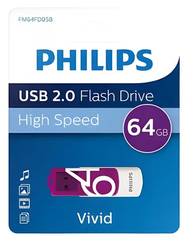 Philips Vivid Edition Magic Purple 64GB / Flash disk / USB 2.0