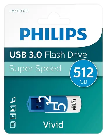 Philips Vivid Edition Spring Blue / Flash disk / 512 GB / USB 3.0