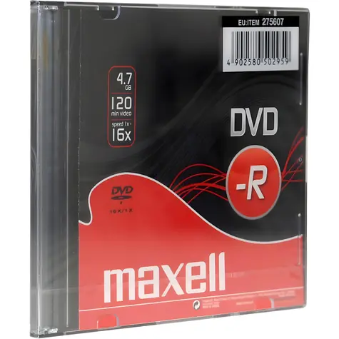 Maxell DVD-R 4,7GB 1ks / Optické médium / 16x / Slim case