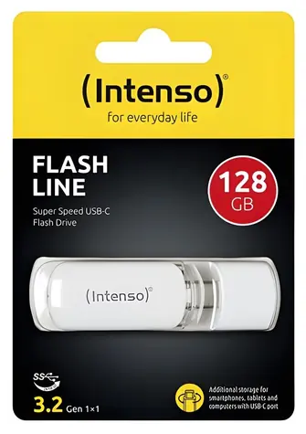 Intenso Flash Line 128GB bílá / Flash disk / USB-C / USB 3.2 Gen 1 / čtení 70 MB/s
