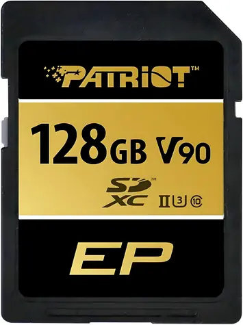 Patriot EP V90 128GB / Paměťová karta SDXC / UHS-II U3 / V90 / Class 10 / 300/260 MB/s
