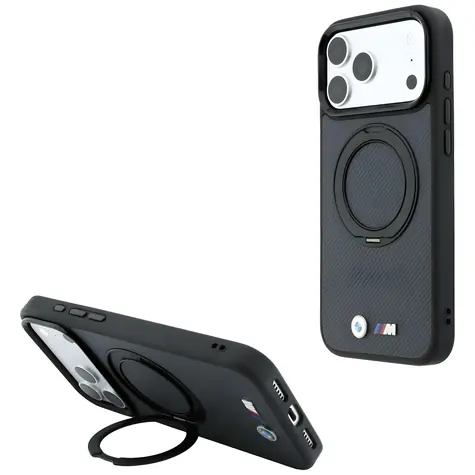BMW Kevlar Ring Stand 360 tmavě šedá / Zadní kryt / MagSafe / iPhone 17 Pro Max, 18 Pro Max