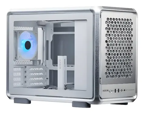 Cooler Master MasterFrame 400 Mesh stříbrná / Skříň / Micro-ATX, Mini-ITX / Průhledná bočnice / 1x 120 mm ARGB fan