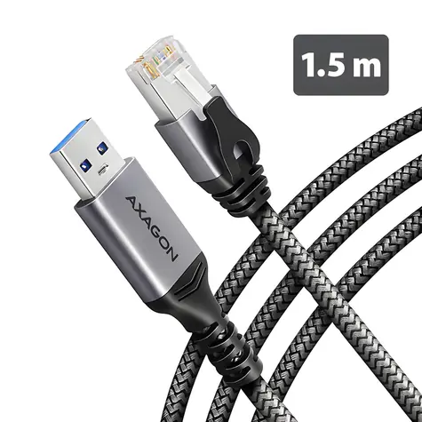 AXAGON ADE-AM15 / Síťová karta / USB-A / Gigabit Ethernet / integrovaný kabel RJ-45 1,5 m / Cat6