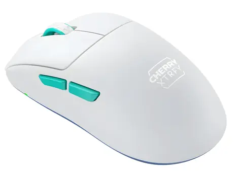 Cherry Xtrfy M68 Wireless bílá/tyrkysová / Bezdrátová herní myš / optická / 26000 DPI / 5 tlačítek / 2.4 GHz