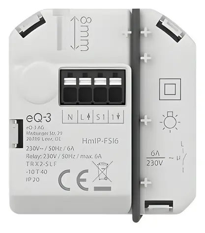 Homematic IP Spínací akční člen s tlačítkovým vstupem (6A) / Zápustná montáž