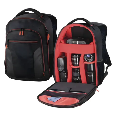 Hama Miami 190 černo-červená / Batoh na fotoaparát / Kapsa na tablet 10,1 palce / Polyester