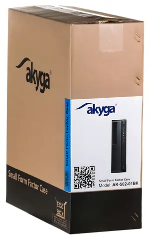 Akyga AK-502-02BK černá / Skříň / Midi Tower / micro ATX, Mini-ITX, Flex-ATX / 2x USB 2.0, 2x USB 3.2 Gen 1 / bez zdroje