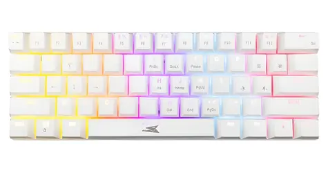 Baracuda DOLPHIN bílá / Herní mechanická klávesnice / Modré spínače / RGB / USB / Antighosting 22 kláves