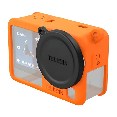 Telesin S6-PTC-11OG oranžová / Ochranné pouzdro / pro DJI Osmo Action 6 / silikon / se šňůrkou na krk