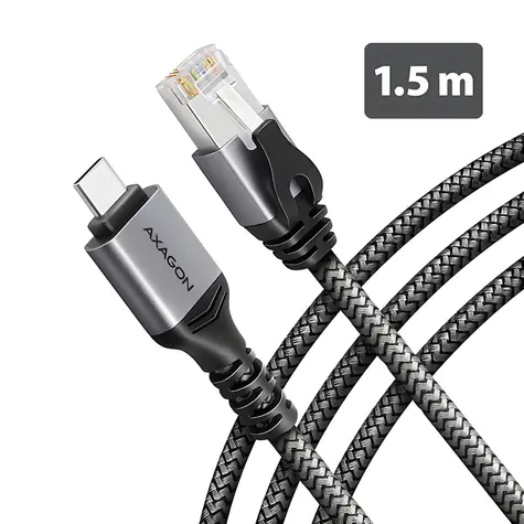 AXAGON ADE-CM15 / Síťová karta / USB-C / Gigabit Ethernet / integrovaný kabel RJ-45 1,5 m / Cat6