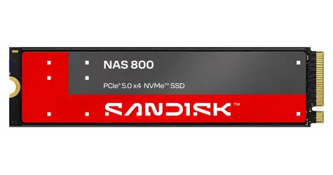 SanDisk NAS 800 960GB / M.2 2280 NVMe / PCIe 5.0 / 3D TLC NAND / R: 14900MBs / W: 13200MBs