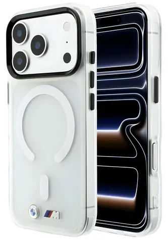 BMW M IML Frosted Metal Logo & Trims / Zadní kryt / MagSafe / iPhone 17 Pro Max / 18 Pro Max / transparentní