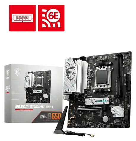 MSI B650M GAMING WIFI / B650 / AM5 / 2x DDR5 / PCIEx16 / 2.5GLAN / WiFi / mATX