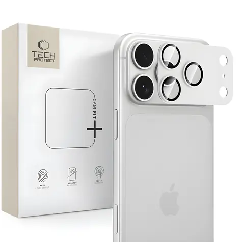 Tech-Protect Camfull Fit+ stříbrná / Ochranné sklo na fotoaparát / Apple iPhone 18 Pro Max