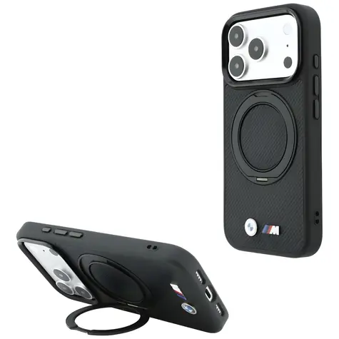 BMW Kevlar Ring Stand 360 MagSafe černá / Zadní kryt / MagSafe / iPhone 17 Pro Max, 18 Pro Max