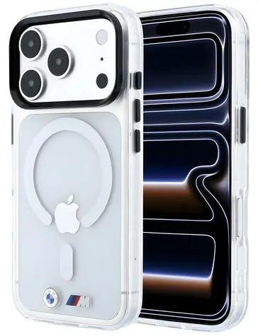 BMW M IML Glossy Metal Logo & Trims transparentní / Pouzdro / MagSafe / iPhone 17 Pro Max / 18 Pro Max