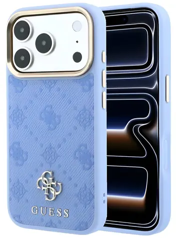 Guess Peony 4G Small Logo MagSafe světle modrá / Zadní kryt / MagSafe / iPhone 17 a 18 Pro