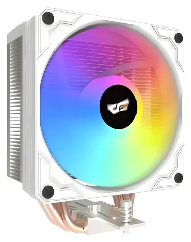 darkFlash M400 ARGB bílá / Chladič CPU / Věžový / 4x heatpipe / Displej teploty / TDP 200 W / Intel + AMD