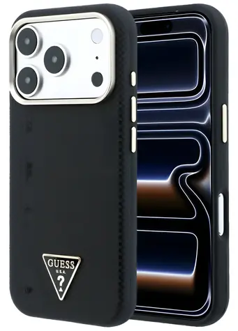 Guess Kevlar Triangle Logo MagSafe černá / Zadní kryt / MagSafe / iPhone 17 Pro Max / 18 Pro Max