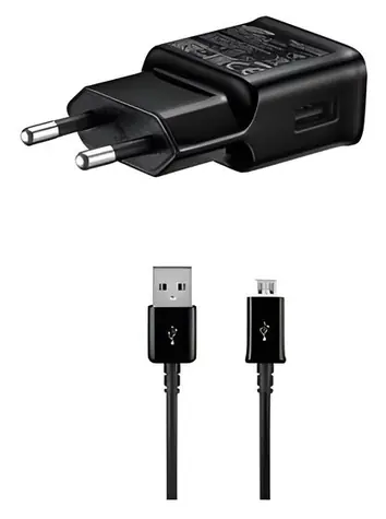 Samsung EP-TA200EBE + ECB-DU4EBE černá / Cestovní nabíječka / USB / 15W / vč. microUSB kabelu / Bulk