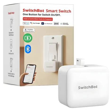 SwitchBot C1 bílá / Chytrý bezdrátový spínač / Bluetooth / Wi-Fi / Matter / USB-C